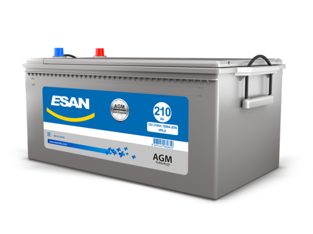 Esan LPM12-210HD / Esan 12V 210Ah 1200CCA Heavy Duty Dual Purpose Deep Cycle AGM Kuru Start&Servis-Ekipman Aküsü Esan LPM12-210HD / Esan 12V 210Ah 1200CCA Heavy Duty Dual Purpose Deep Cycle AGM Kuru Start&Servis-Ekipman Aküsü